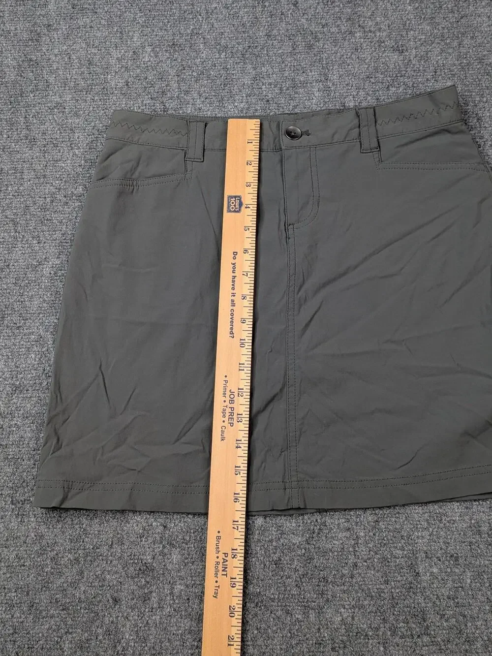 Eddie Bauer Skort Womens 4 Gray Lined Stretch Hiking Outdoor Zip Pocket Active